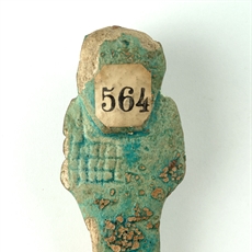 Shabti of light blue faience